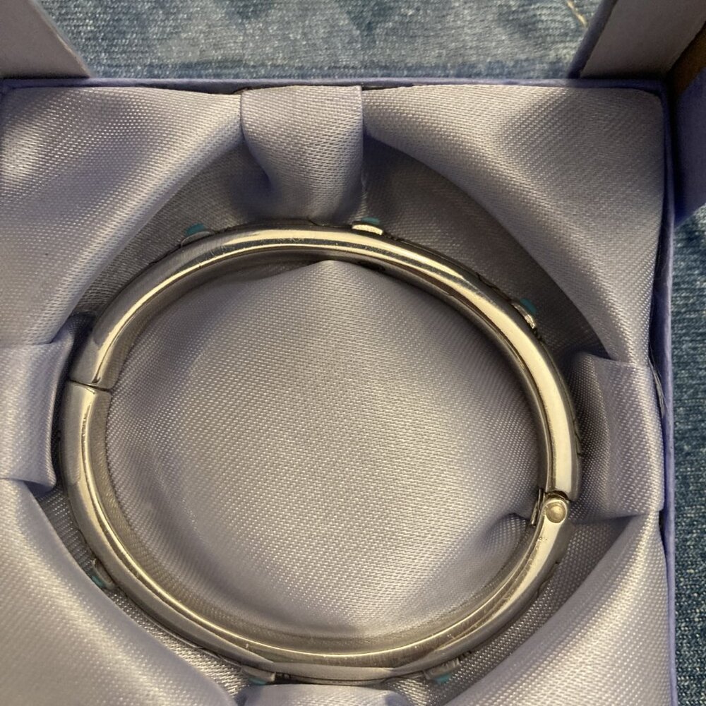 155 Brighton Silver and Turquoise Bangle Bracelet NWOT